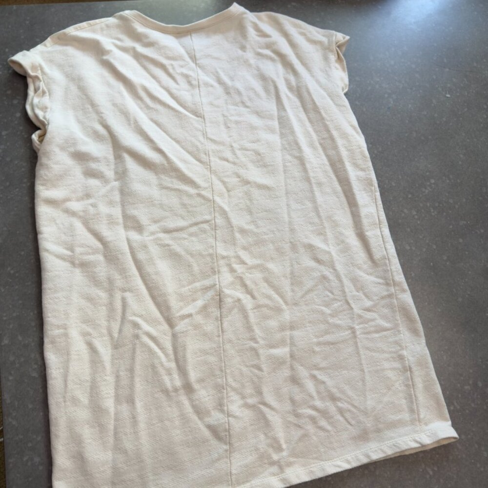 ZARA Cream Textured Short Sleeve Sweatshirt – Size Medium - Picture 4 of 11